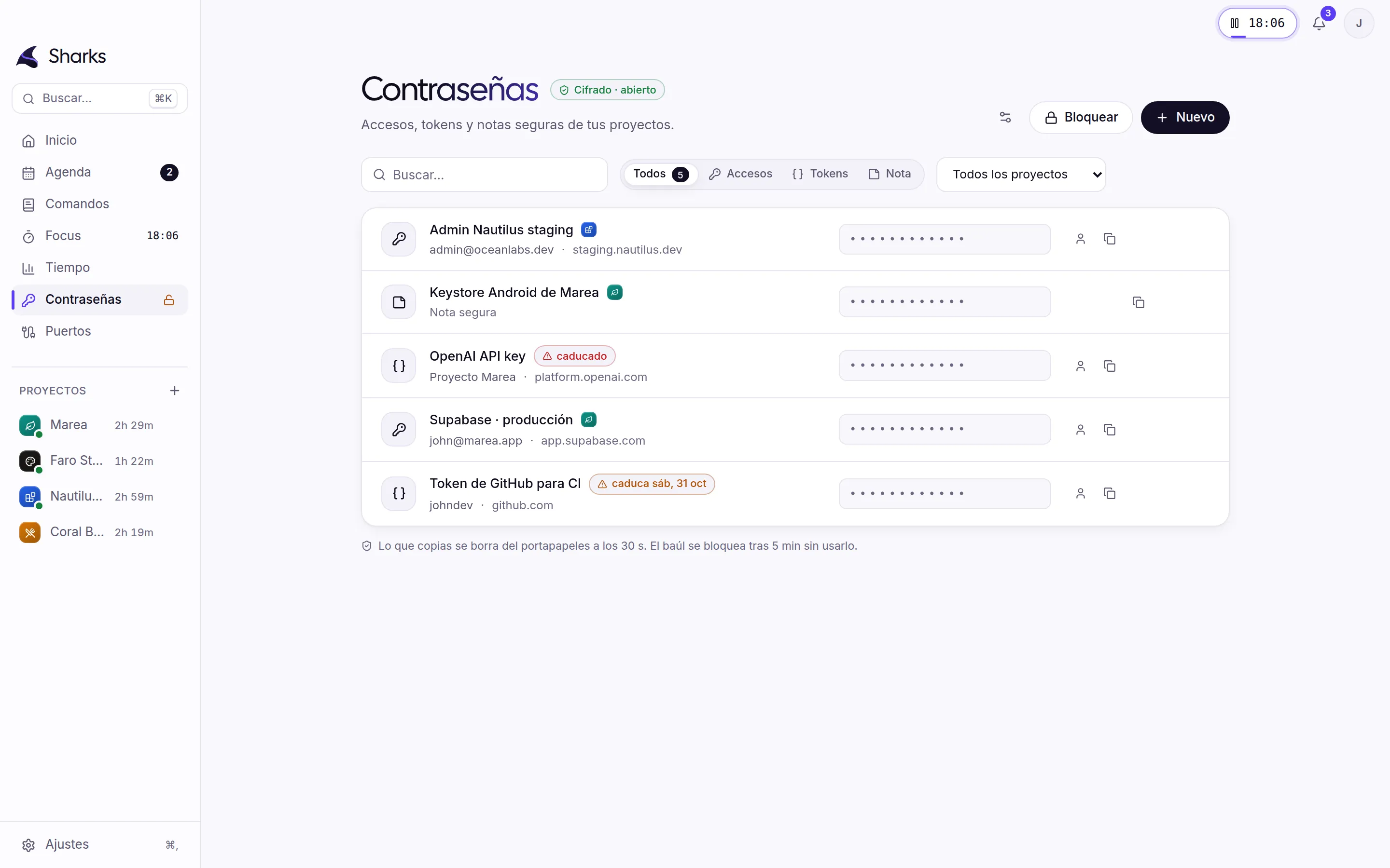 Contraseñas: Tokens a buen recaudo